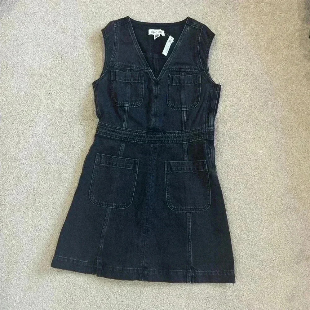 Madewell Black Mini Dress NWT - Picture 6 of 10